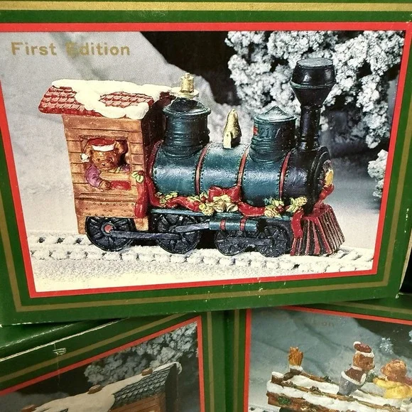 VTG 1994 North Pole Express 5 Box Christmas Train Set Village First Edition - Picture 2 of 15